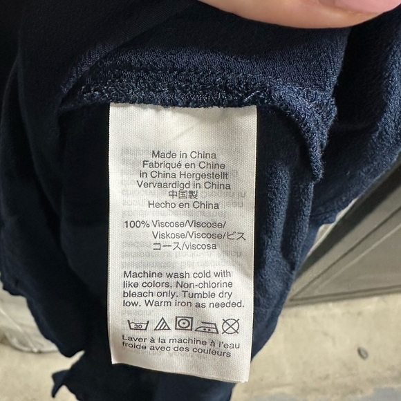 Madewell Navy Blue Novel Shift V Neck Dress‎ Viscose Everyday  Simple Core L - Picture 5 of 6